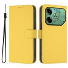 For Tecno Pova 6 4G Skin Feel Solid Color Leather Phone Case with Lanyard(Lemon Yellow) - 2
