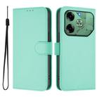 For Tecno Pova 6 4G Skin Feel Solid Color Leather Phone Case with Lanyard(Mint Green) - 2