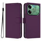 For Tecno Pova 6 4G Skin Feel Solid Color Leather Phone Case with Lanyard(Violet) - 2