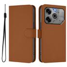 For Tecno Pova 6 5G / 6 Pro 5G Skin Feel Solid Color Leather Phone Case with Lanyard(Brown) - 2