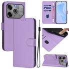 For Tecno Pova 6 5G / 6 Pro 5G Skin Feel Solid Color Leather Phone Case with Lanyard(Lavender Purple) - 1