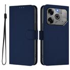 For Tecno Pova 6 5G / 6 Pro 5G Skin Feel Solid Color Leather Phone Case with Lanyard(Navy Blue) - 2