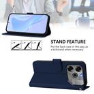 For Tecno Pova 6 5G / 6 Pro 5G Skin Feel Solid Color Leather Phone Case with Lanyard(Navy Blue) - 3