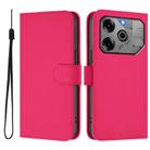 For Tecno Pova 6 5G / 6 Pro 5G Skin Feel Solid Color Leather Phone Case with Lanyard(Rose Red) - 2