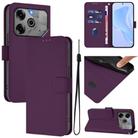 For Tecno Pova 6 5G / 6 Pro 5G Skin Feel Solid Color Leather Phone Case with Lanyard(Violet) - 1