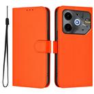 For Tecno Pova 6 Neo Skin Feel Solid Color Leather Phone Case with Lanyard(Orange) - 2