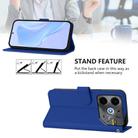 For Tecno Pova 6 Neo Skin Feel Solid Color Leather Phone Case with Lanyard(Dark Blue) - 3