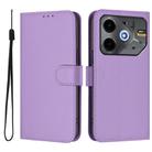 For Tecno Pova 6 Neo Skin Feel Solid Color Leather Phone Case with Lanyard(Lavender Purple) - 2