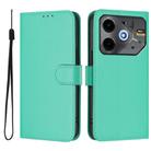 For Tecno Pova 6 Neo Skin Feel Solid Color Leather Phone Case with Lanyard(Green) - 2