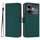 For Tecno Pova 6 Neo Skin Feel Solid Color Leather Phone Case with Lanyard(Dark Green) - 2