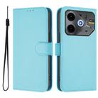 For Tecno Pova 6 Neo Skin Feel Solid Color Leather Phone Case with Lanyard(Sky Blue) - 2