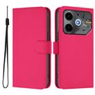 For Tecno Pova 6 Neo Skin Feel Solid Color Leather Phone Case with Lanyard(Rose Red) - 2