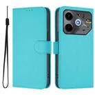 For Tecno Pova 6 Neo Skin Feel Solid Color Leather Phone Case with Lanyard(Lake Blue) - 2