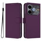 For Tecno Pova 6 Neo Skin Feel Solid Color Leather Phone Case with Lanyard(Violet) - 2