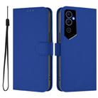 For Tecno Pova Neo 2 Skin Feel Solid Color Leather Phone Case with Lanyard(Dark Blue) - 2