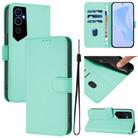 For Tecno Pova Neo 2 Skin Feel Solid Color Leather Phone Case with Lanyard(Mint Green) - 1