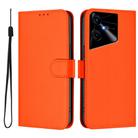 For Tecno Pova Neo 3 Skin Feel Solid Color Leather Phone Case with Lanyard(Orange) - 2