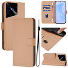 For Tecno Pova Neo 3 Skin Feel Solid Color Leather Phone Case with Lanyard(Nude) - 1