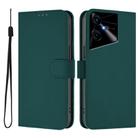 For Tecno Pova Neo 3 Skin Feel Solid Color Leather Phone Case with Lanyard(Dark Green) - 2