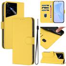 For Tecno Pova Neo 3 Skin Feel Solid Color Leather Phone Case with Lanyard(Lemon Yellow) - 1