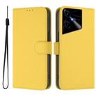 For Tecno Pova Neo 3 Skin Feel Solid Color Leather Phone Case with Lanyard(Lemon Yellow) - 2