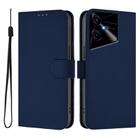 For Tecno Pova Neo 3 Skin Feel Solid Color Leather Phone Case with Lanyard(Navy Blue) - 2