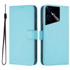 For Tecno Pova Neo 3 Skin Feel Solid Color Leather Phone Case with Lanyard(Sky Blue) - 2