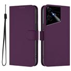 For Tecno Pova Neo 3 Skin Feel Solid Color Leather Phone Case with Lanyard(Violet) - 2