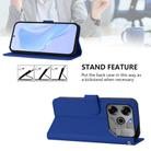 For Tecno Spark 6 Go / Go 2021 Skin Feel Solid Color Leather Phone Case with Lanyard(Dark Blue) - 3