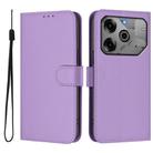 For Tecno Spark 6 Go / Go 2021 Skin Feel Solid Color Leather Phone Case with Lanyard(Lavender Purple) - 2
