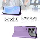 For Tecno Spark 6 Go / Go 2021 Skin Feel Solid Color Leather Phone Case with Lanyard(Lavender Purple) - 3