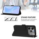For Tecno Spark 6 Go / Go 2021 Skin Feel Solid Color Leather Phone Case with Lanyard(Black) - 3