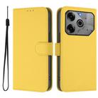 For Tecno Spark 6 Go / Go 2021 Skin Feel Solid Color Leather Phone Case with Lanyard(Lemon Yellow) - 2