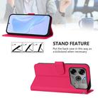 For Tecno Spark 6 Go / Go 2021 Skin Feel Solid Color Leather Phone Case with Lanyard(Rose Red) - 3