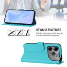 For Tecno Spark 6 Go / Go 2021 Skin Feel Solid Color Leather Phone Case with Lanyard(Lake Blue) - 3
