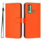 For Tecno Spark 7P Skin Feel Solid Color Leather Phone Case with Lanyard(Orange) - 2
