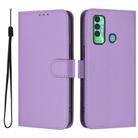 For Tecno Spark 7P Skin Feel Solid Color Leather Phone Case with Lanyard(Lavender Purple) - 2