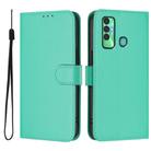 For Tecno Spark 7P Skin Feel Solid Color Leather Phone Case with Lanyard(Green) - 2