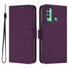 For Tecno Spark 7P Skin Feel Solid Color Leather Phone Case with Lanyard(Violet) - 2