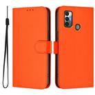 For Tecno Spark 7 / 7T Skin Feel Solid Color Leather Phone Case with Lanyard(Orange) - 2