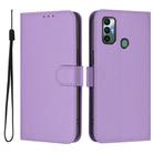 For Tecno Spark 7 / 7T Skin Feel Solid Color Leather Phone Case with Lanyard(Lavender Purple) - 2
