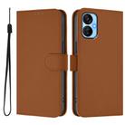 For Tecno Spark 9T / 9 Pro Skin Feel Solid Color Leather Phone Case with Lanyard(Brown) - 2