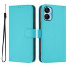 For Tecno Spark 9T / 9 Pro Skin Feel Solid Color Leather Phone Case with Lanyard(Lake Blue) - 2