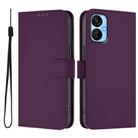 For Tecno Spark 9T / 9 Pro Skin Feel Solid Color Leather Phone Case with Lanyard(Violet) - 2