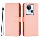 For Tecno Spark 10 5G Skin Feel Solid Color Leather Phone Case with Lanyard(Pink) - 2