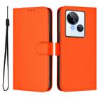 For Tecno Spark 10 5G Skin Feel Solid Color Leather Phone Case with Lanyard(Orange) - 2