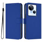 For Tecno Spark 10 5G Skin Feel Solid Color Leather Phone Case with Lanyard(Dark Blue) - 2