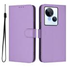 For Tecno Spark 10 5G Skin Feel Solid Color Leather Phone Case with Lanyard(Lavender Purple) - 2
