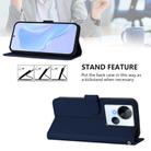 For Tecno Spark 10 5G Skin Feel Solid Color Leather Phone Case with Lanyard(Navy Blue) - 3