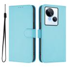 For Tecno Spark 10 5G Skin Feel Solid Color Leather Phone Case with Lanyard(Sky Blue) - 2